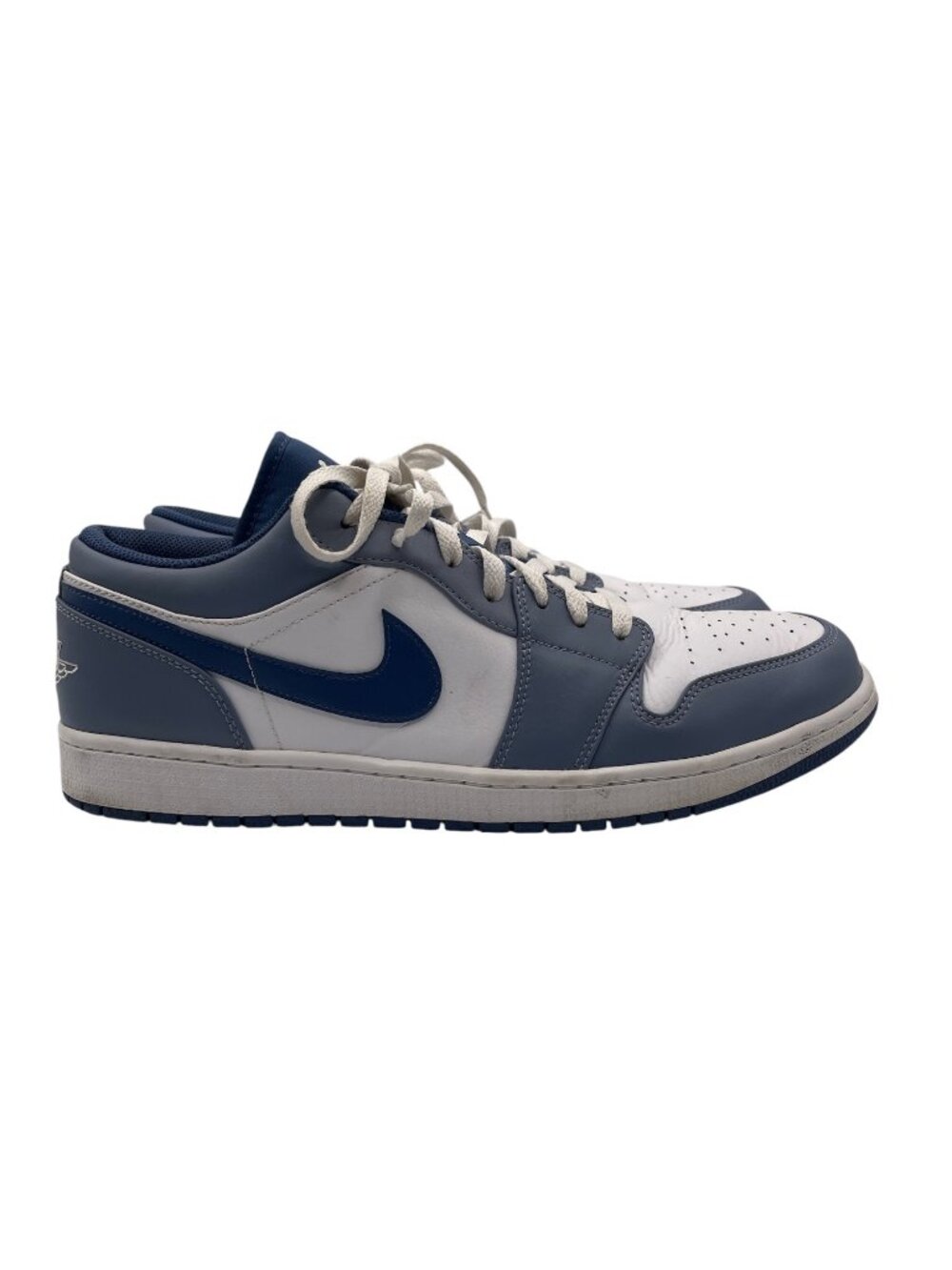 Level SS/New - Nike Air Jordan 1 Low Ashen Slate/Mystic Navy 553558-414 Men‘s 14